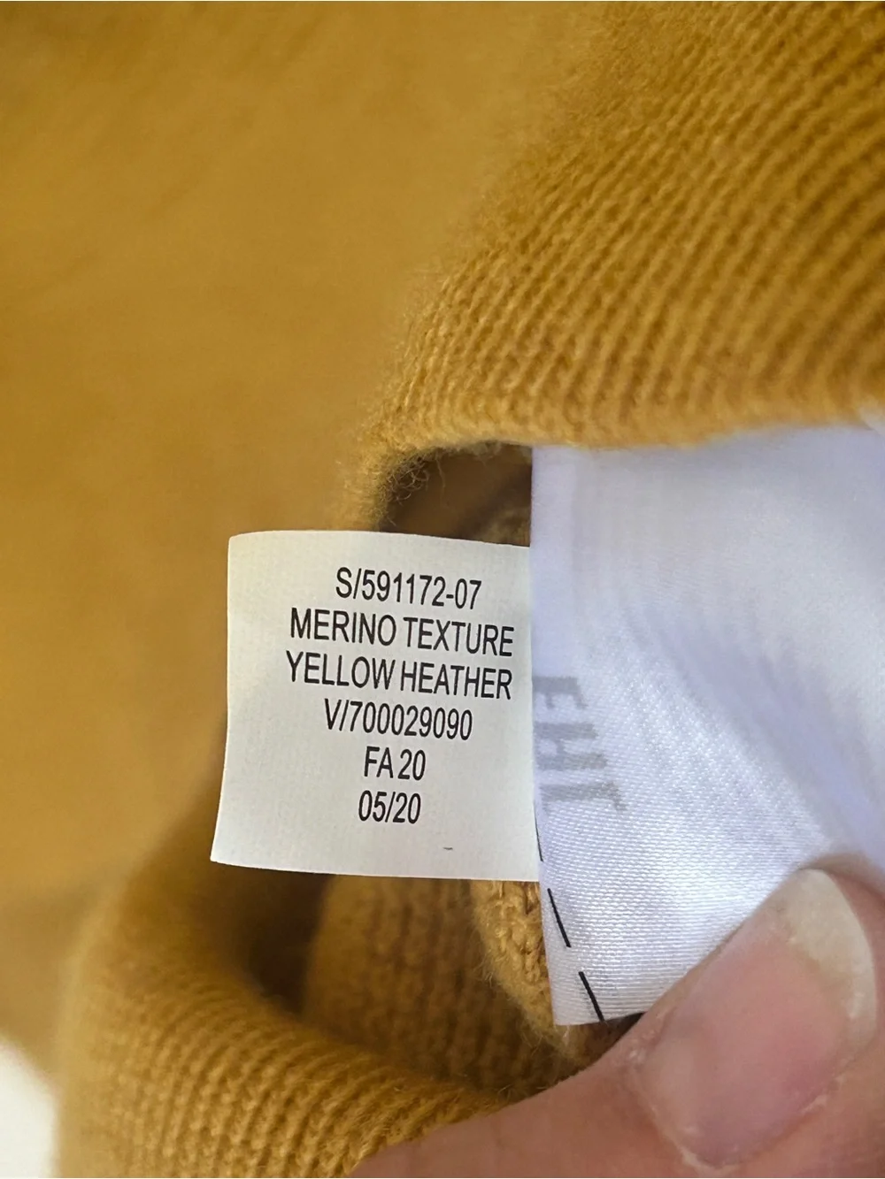 Banana Republic Italian Merino Wool by Baruffa Sweater, Yellow Heather, Large